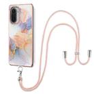 For Xiaomi Mi 11i / Poco F3 Electroplating Pattern IMD TPU Shockproof Case with Neck Lanyard(Milky Way White Marble) - 1