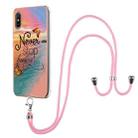 For Xiaomi Redmi 9A Electroplating Pattern IMD TPU Shockproof Case with Neck Lanyard(Dream Chasing Butterfly) - 1