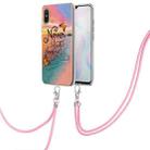 For Xiaomi Redmi 9A Electroplating Pattern IMD TPU Shockproof Case with Neck Lanyard(Dream Chasing Butterfly) - 2