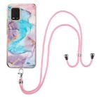For Xiaomi Mi 10 Lite 5G Electroplating Pattern IMD TPU Shockproof Case with Neck Lanyard(Milky Way Blue Marble) - 1