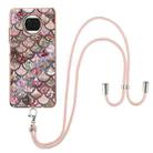 For Xiaomi Mi 10T Lite 5G Electroplating Pattern IMD TPU Shockproof Case with Neck Lanyard(Pink Scales) - 1