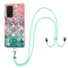 For Xiaomi Mi 10T 5G / 10T Pro 5G Electroplating Pattern IMD TPU Shockproof Case with Neck Lanyard(Colorful Scales) - 1