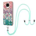 For Xiaomi Redmi Note 9S / Note 9 Pro Electroplating Pattern IMD TPU Shockproof Case with Neck Lanyard(Colorful Scales) - 1