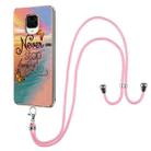 For Xiaomi Redmi Note 9S / Note 9 Pro Electroplating Pattern IMD TPU Shockproof Case with Neck Lanyard(Dream Chasing Butterfly) - 1