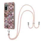 For Xiaomi Redmi Note 10 Pro / 10 Pro Max Electroplating Pattern IMD TPU Shockproof Case with Neck Lanyard(Pink Scales) - 1