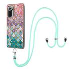 For Xiaomi Redmi Note 10 Pro / 10 Pro Max  Electroplating Pattern IMD TPU Shockproof Case with Neck Lanyard(Colorful Scales) - 1