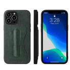 For iPhone 13 mini Fierre Shann Full Coverage Protective Leather Case with Holder & Card Slot (Green) - 1