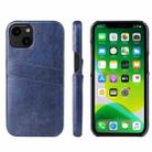 For iPhone 13 Fierre Shann Retro Oil Wax Texture PU Leather Case with Card Slots(Blue) - 1