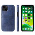 For iPhone 13 mini Fierre Shann Retro Oil Wax Texture PU Leather Case with Card Slots (Blue) - 1