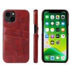 For iPhone 13 Pro Fierre Shann Retro Oil Wax Texture PU Leather Case with Card Slots (Brown) - 1