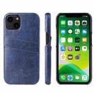 For iPhone 13 Pro Max Fierre Shann Retro Oil Wax Texture PU Leather Case with Card Slots (Blue) - 1