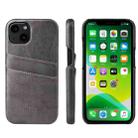 For iPhone 13 Pro Max Fierre Shann Retro Oil Wax Texture PU Leather Case with Card Slots (Grey) - 1
