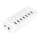 ORICO CT2U3-7AB-WH 7 In 1 Plastic Stripes Multi-Port USB HUB with Individual Switches, US Plug(White) - 1