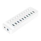 ORICO CT2U3-10AB-WH 10 In 1 Plastic Stripes Multi-Port USB HUB with Individual Switches, US Plug(White) - 1