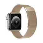 Double Section Milanese Magnetic Elasticity Strap Watch Band For Apple Watch Ultra 49mm / Series 8&7 45mm / SE 2&6&SE&5&4 44mm / 3&2&1 42mm(Vintage Gold) - 1