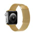 Double Section Milanese Magnetic Elasticity Strap Watch Band For Apple Watch Ultra 49mm / Series 8&7 45mm / SE 2&6&SE&5&4 44mm / 3&2&1 42mm(Gold) - 1