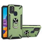 For Samsung Galaxy A21s PC + TPU Protective Case with 360 Degrees Rotatable Ring Holder(Dark Green) - 1