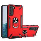 For Samsung Galaxy S21 5G PC + TPU Protective Case with 360 Degrees Rotatable Ring Holder(Red) - 1