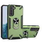 For Samsung Galaxy S21 5G PC + TPU Protective Case with 360 Degrees Rotatable Ring Holder(Dark Green) - 1