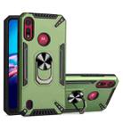 For Motorola Moto E6s 2020 PC + TPU Protective Case with 360 Degrees Rotatable Ring Holder(Dark Green) - 1