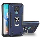 For Motorola Moto E7 PC + TPU Protective Case with 360 Degrees Rotatable Ring Holder(Royal Blue) - 1