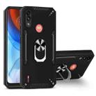 For Motorola Moto E7 Power PC + TPU Protective Case with 360 Degrees Rotatable Ring Holder(Black) - 1