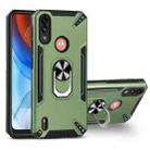 For Motorola Moto E7 Power PC + TPU Protective Case with 360 Degrees Rotatable Ring Holder(Dark Green) - 1