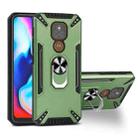 For Motorola Moto E7 Plus PC + TPU Protective Case with 360 Degrees Rotatable Ring Holder(Dark Green) - 1