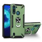 For Motorola Moto G8 Power Lite PC + TPU Protective Case with 360 Degrees Rotatable Ring Holder(Dark Green) - 1