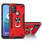 For Motorola Moto G10 / G20 / G30 PC + TPU Protective Case with 360 Degrees Rotatable Ring Holder(Red) - 1