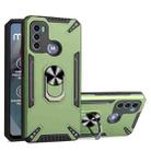 For Motorola Moto G60 PC + TPU Protective Case with 360 Degrees Rotatable Ring Holder(Dark Green) - 1