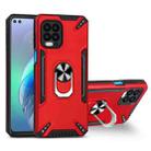 For Motorola Moto G100 PC + TPU Protective Case with 360 Degrees Rotatable Ring Holder(Red) - 1