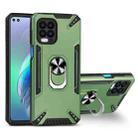 For Motorola Moto G100 PC + TPU Protective Case with 360 Degrees Rotatable Ring Holder(Dark Green) - 1