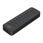 ORICO CT2U3-10AB-BK 10 In 1 Plastic Stripes Multi-Port USB HUB with Individual Switches, UK Plug(Black) - 1