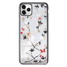 For iPhone 11 Pro Max SULADA Flower Pattern Plating Diamond PC Protective Case(Black) - 1