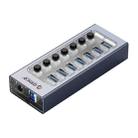 ORICO AT2U3-7AB-GY-BP 7 In 1 Aluminum Alloy Multi-Port USB HUB with Individual Switches, UK Plug - 1