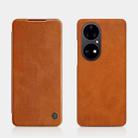 For Huawei P50 Pro NILLKIN QIN Series Crazy Horse Texture Horizontal Flip Leather Case with Card Slot(Brown) - 1