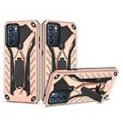 For OPPO Reno6 5G Shockproof TPU + PC Protective Case with Holder(Rose Gold) - 1