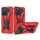 For OPPO Reno6 5G Shockproof TPU + PC Protective Case with Holder(Red) - 1