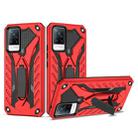 For vivo V21 5G / 4G Shockproof TPU + PC Protective Case with Holder(Red) - 1