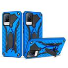 For vivo V21 5G / 4G Shockproof TPU + PC Protective Case with Holder(Blue) - 1