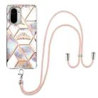 For Xiaomi Mi 11i / Poco F3 Electroplating Splicing Marble Flower Pattern TPU Shockproof Case with Lanyard(Imperial Crown) - 1