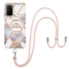 For Xiaomi Poco M3 / Redmi Note 9 4G Electroplating Splicing Marble Flower Pattern TPU Shockproof Case with Lanyard(Imperial Crown) - 1