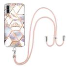 For Xiaomi Redmi 9A Electroplating Splicing Marble Flower Pattern TPU Shockproof Case with Lanyard(Imperial Crown) - 1