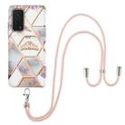 For Xiaomi Mi 10T 5G / 10T Pro 5G Electroplating Splicing Marble Flower Pattern TPU Shockproof Case with Lanyard(Imperial Crown) - 1