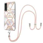 For LG Stylo 7 4G Electroplating Splicing Marble Flower Pattern TPU Shockproof Case with Lanyard(Imperial Crown) - 1