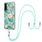 For LG Stylo 7 5G Electroplating Splicing Marble Flower Pattern TPU Shockproof Case with Lanyard(Blue Flower) - 1