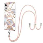 For LG Velvet 4G / Velvet 5G / G9 Electroplating Splicing Marble Flower Pattern TPU Shockproof Case with Lanyard(Imperial Crown) - 1