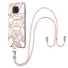 For Motorola Moto G Power 2021 Electroplating Splicing Marble Flower Pattern TPU Shockproof Case with Lanyard(Imperial Crown) - 1