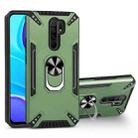 For Xiaomi Redmi 9 PC + TPU Protective Case with 360 Degrees Rotatable Ring Holder(Dark Green) - 1